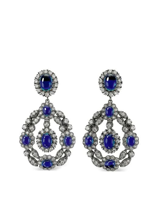 Anabela Chan Blue 18Kt Treasure Diamond And Sapphire Earrings