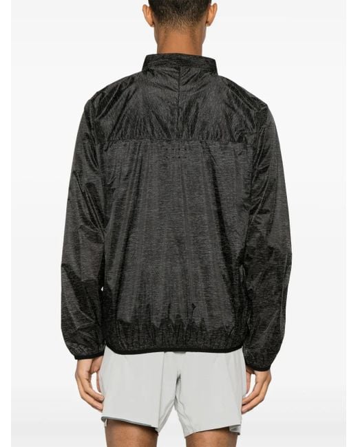 OVER OVER Black Patterned Lightweight Track Jacket for men