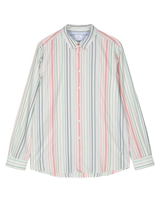 PS by Paul Smith White Striped Organic Cotton Shirt for men