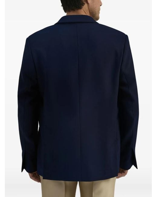 Domaine Des Artistes Blue Double-Breasted Wool Jacket for men