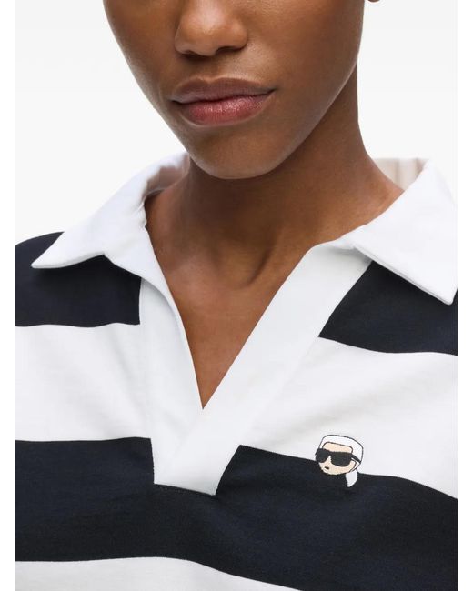 Karl Lagerfeld Black Ikonik Striped Long-Sleeve T-Shirt