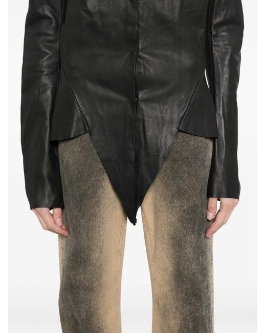 Ma+ Black Leather Shirt