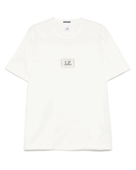 メンズ C P Company ロゴ Tシャツ White