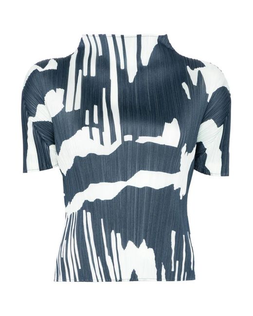 Pleats Please Issey Miyake Blue Refraction Top