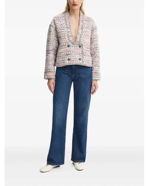 Munthe White Tweed Double-Breasted Top