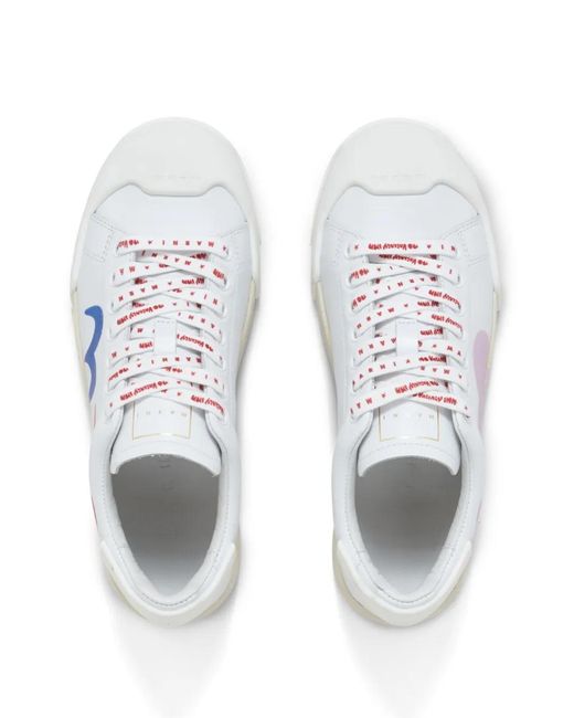 Marni Pink Graphic-Print Low Top Sneakers
