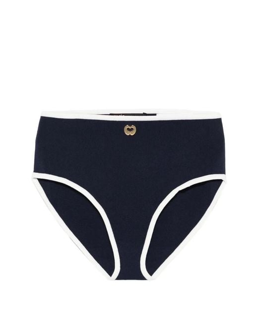Maje Blue Contrast-Trim Brief Shorts