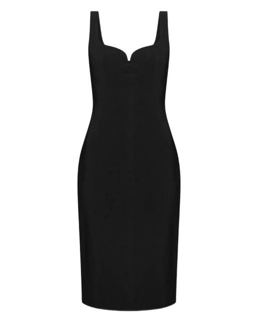 Versace Black Sweetheart-Neckline Midi Dress