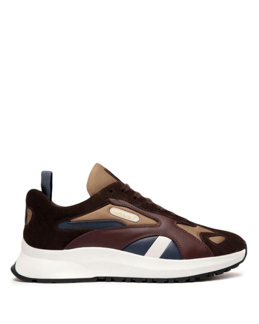 Bally Brown Lace-up Panelled Sneakers for men