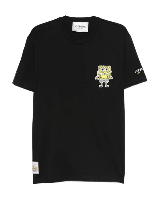 Iceberg X SpongeBob SquarePants T-Shirt in Black für Herren