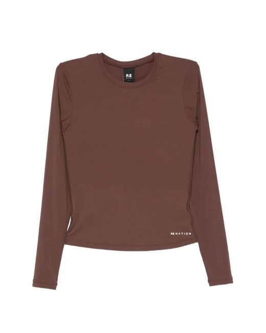 P.E Nation Brown Foundation Long-Sleeve Top