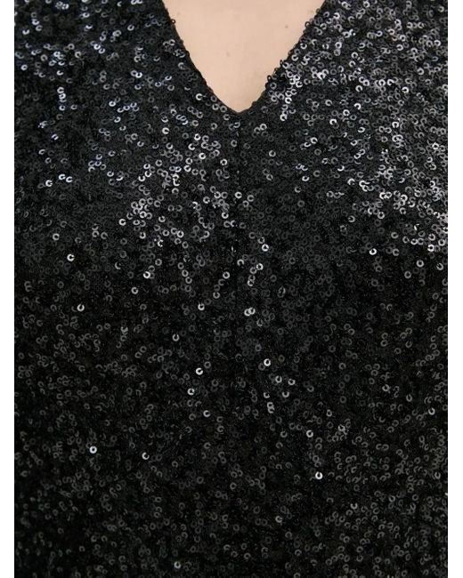 Bruuns Bazaar Black Pailletten-Minikleid mit Dreiviertelärmeln
