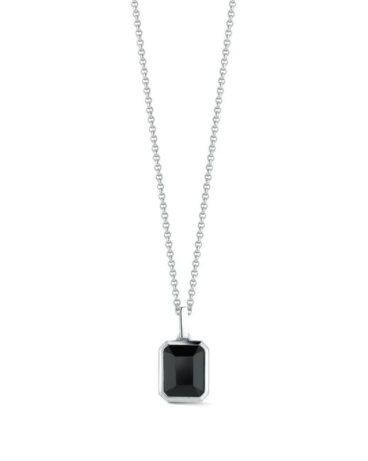 Mateo White Emerald-Cut Onyx Necklace for men