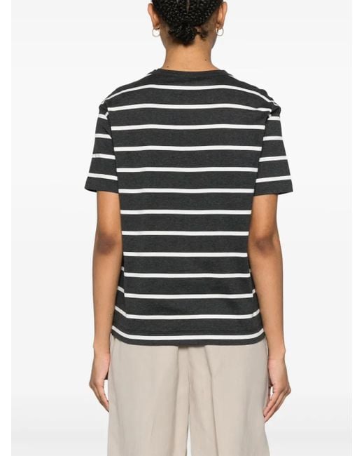 Brunello Cucinelli ストライプ Tシャツ Black