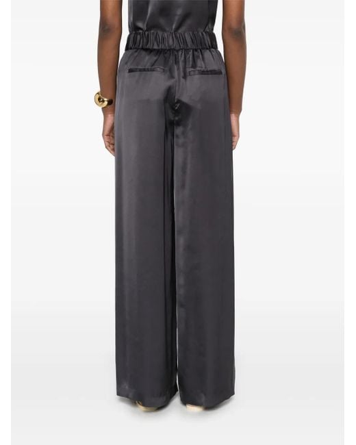 Peserico Blue Pleated Wide-Leg Trousers