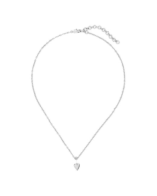 Yoj White Loff Heart Pin Necklace