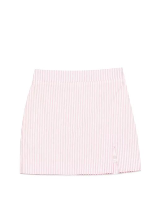 ROWEN ROSE Pink Striped Mini Skirt