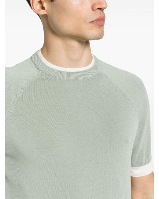 Eleventy Green Layered-effect Knitted Top for men