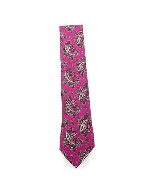 Gabriele Pasini Pink Paisley-Print Tie for men