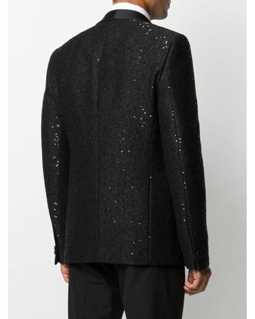 Emporio Armani Sequin-embellished Smoking Jacket in Black for Men | Lyst