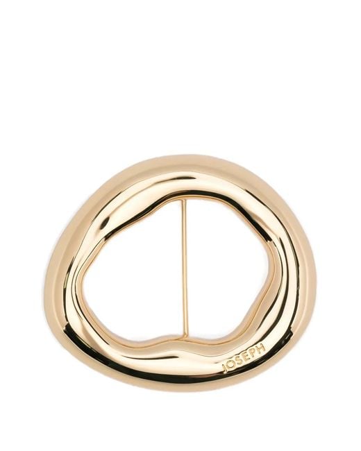 Joseph Metallic Bean Logo-Detail Brooch