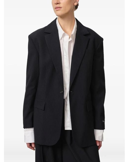 Herskind Blue Pinstripe Single-Breasted Blazer