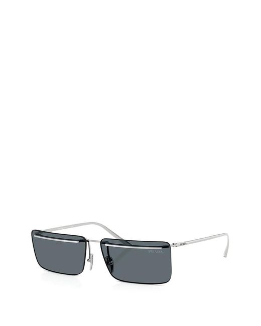 Prada Gray Rectangle-Frame Sunglasses for men