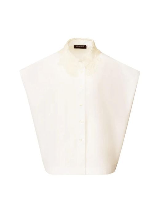 Fabiana Filippi White Lace Collared Shirt
