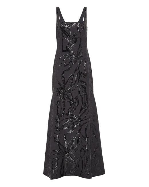 Robe À Fleurs En Sequins Brunello Cucinelli en coloris Black