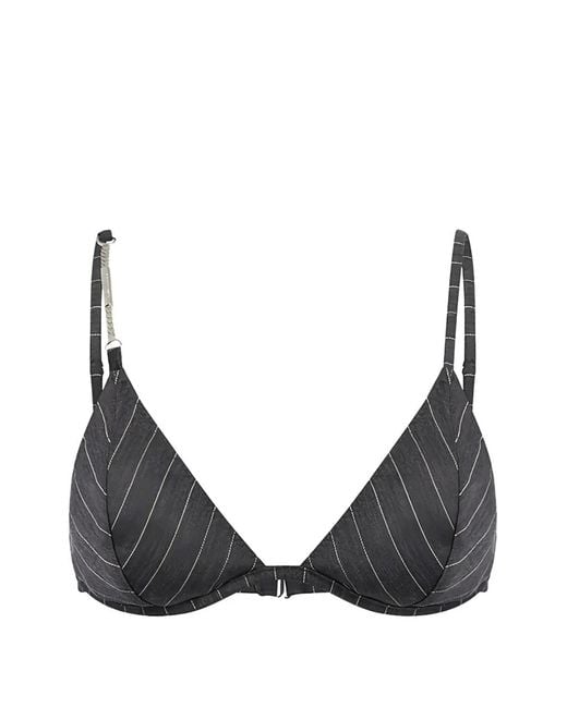 Dondup Black Pinstripe Chain-Link Bra