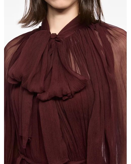 Atu Body Couture Purple Ruffled Tie Maxi Dress