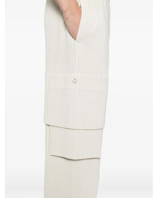 Homme Plissé Issey Miyake Hose Mit Mehreren Taschen in White für Herren