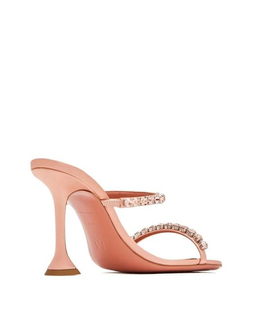 AMINA MUADDI Pink 95Mm Gigi Crystal-Embellished Sandals