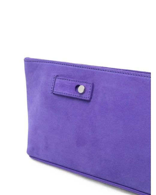 Erika Cavallini Semi Couture Purple Suede Clutch Bag