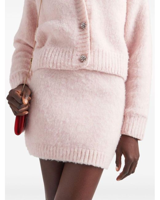 Prada Pink Wool Mini Skirt