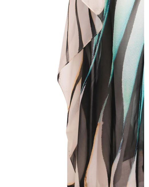 Roberto Cavalli Green Ray Of Sea-Print Dress