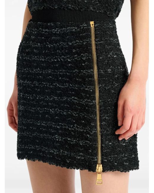 Balmain Tweed Mini Rok in het Black