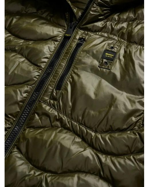 Blauer Green Quilted Hooded Jacket for men