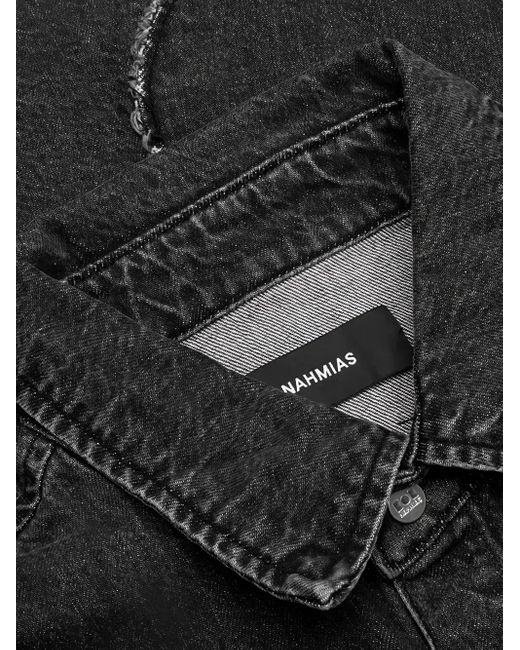 Camicia Denim Con Design Patchwork di NAHMIAS in Black da Uomo