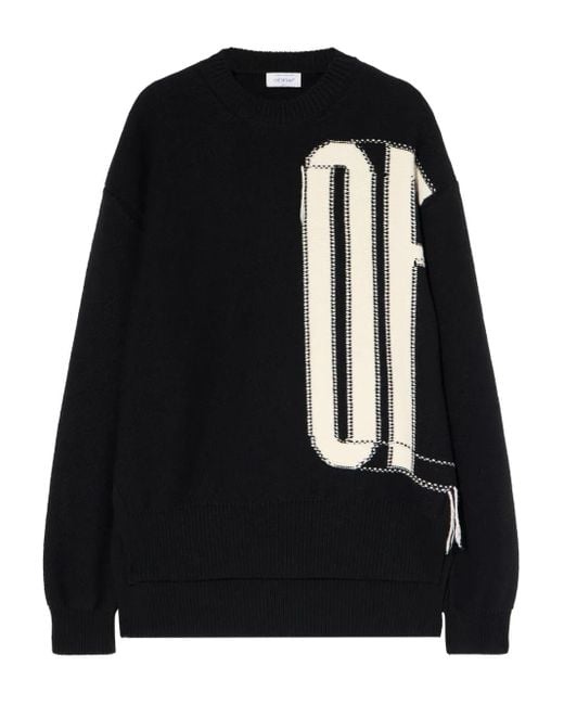Off-White c/o Virgil Abloh Black Intarsia Crew-Neck Sweater for men