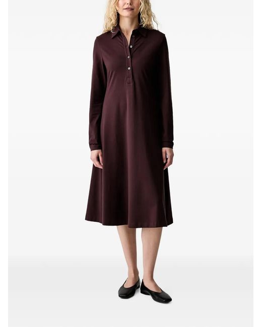 Marc O' Polo Brown Long-Sleeved Midi Dress