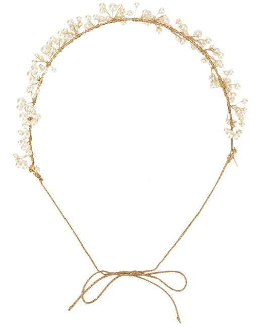 Jennifer Behr Metallic Primavera Embellished Headband