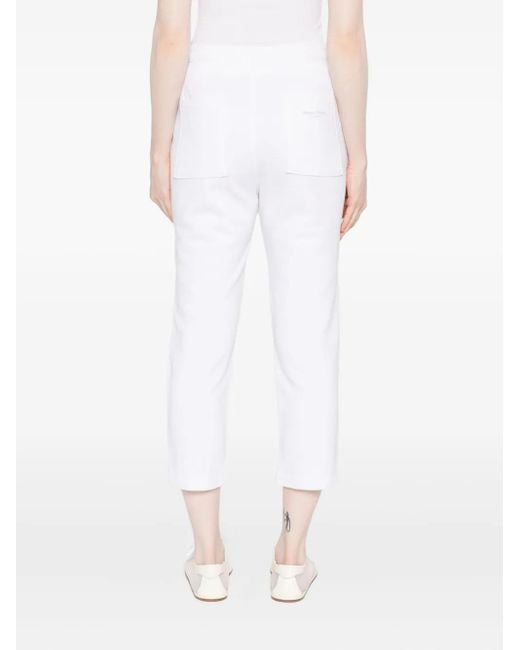 Marc O' Polo White Drawstring Cropped Trousers