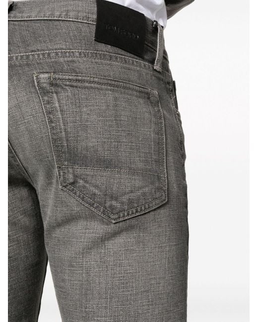 Tom Ford Gray Washed Slim-fit Jeans for men