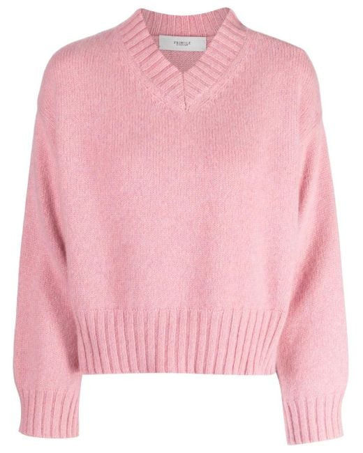 Pringle of Scotland Pink V-Neck Cashmere Jumper