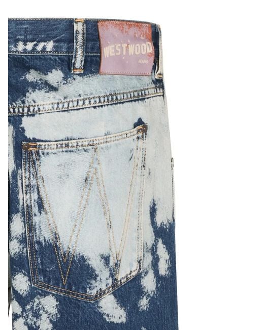 Vivienne Westwood Blue Bleach-Effect Straight-Leg Jeans