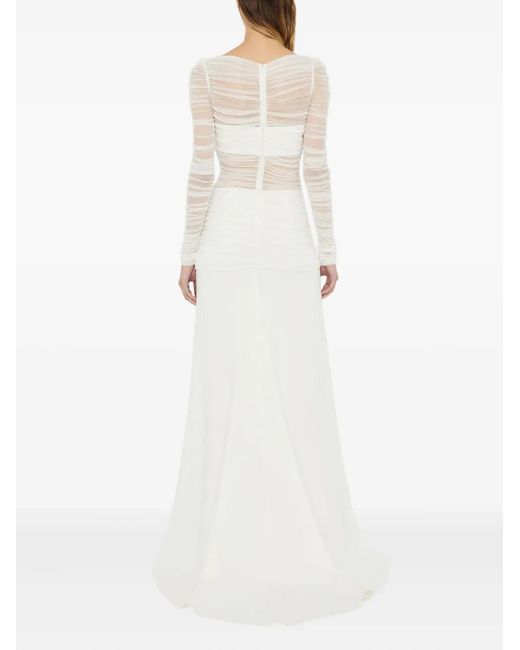 Christopher Esber White Mesh-Panel Dress