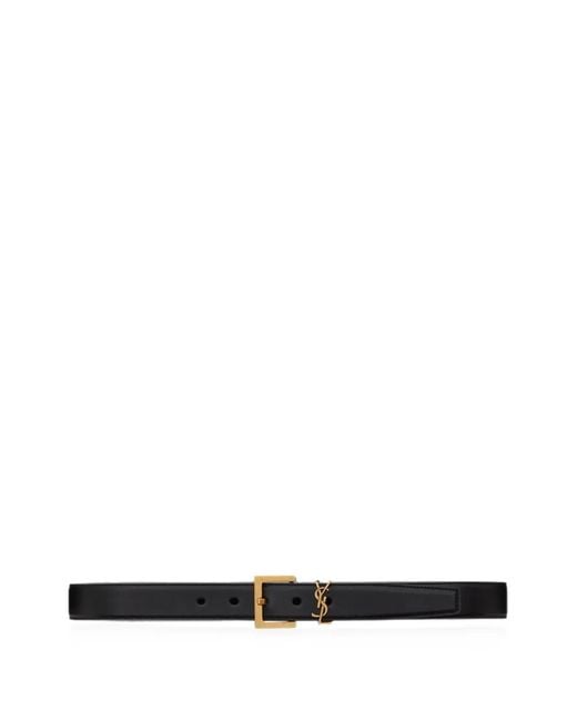 Saint Laurent White Cassandre Vadim Reversible Belt for men