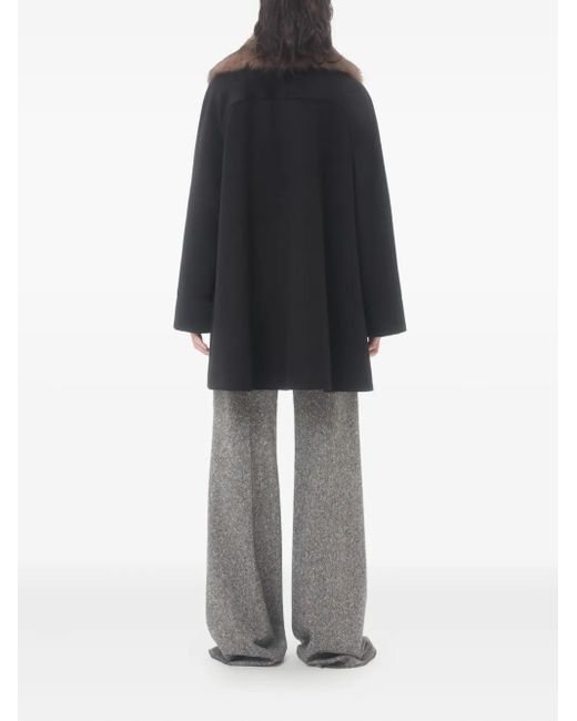 Valentino Garavani Black Wool Drap Coat
