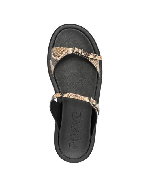 Poeve White Buckle Sandals